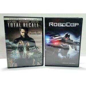 Total Recall 2012 & RoboCop 2014 DVD Lot Sci Fi Action Remake Movies Tested
